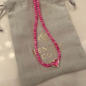 Kendra Scott Beaded Ari Necklace in Hot Pink